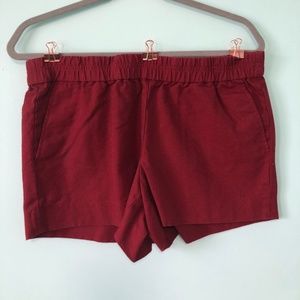 J. Crew Factory Dark Red Boardwalk Pull-On Short
